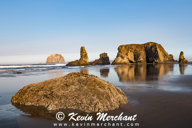 Bandon Beach sea stacks at sunrise