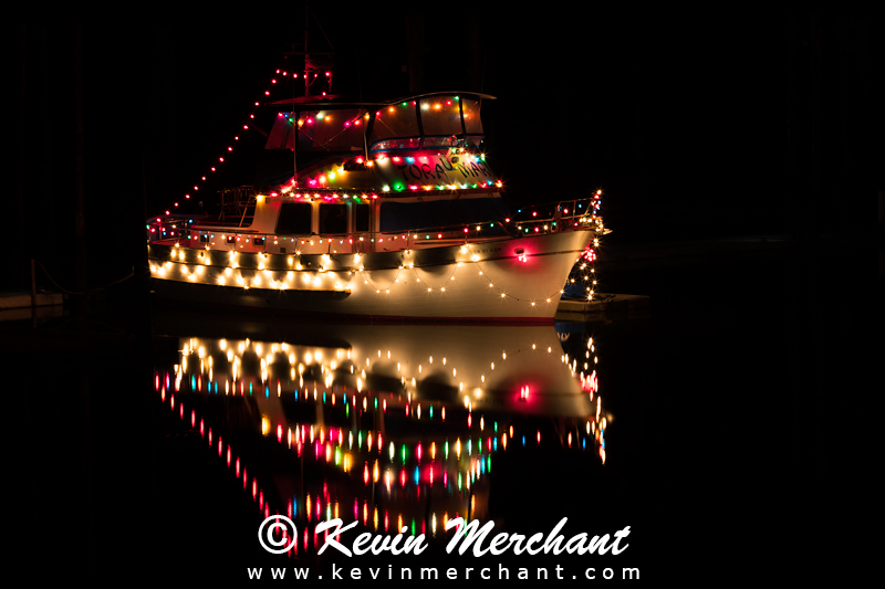 Christmas lights in the Bandon Boat Basin