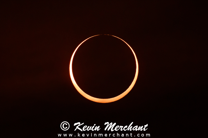 Second contact of the annular solar eclipse