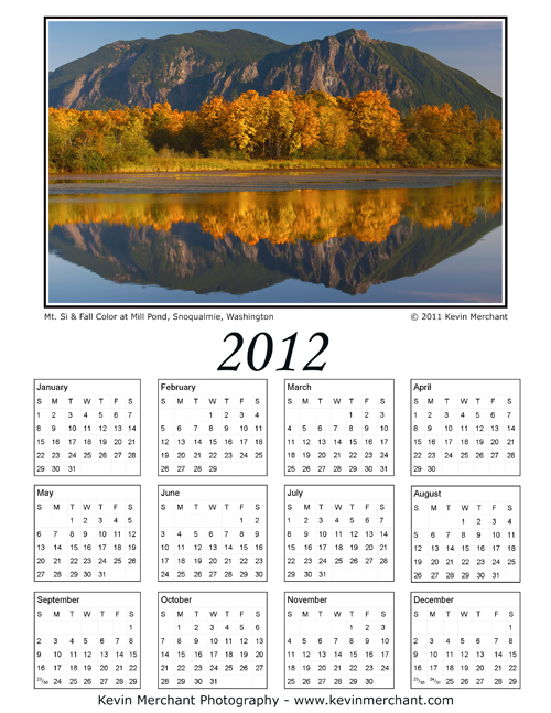 Mt. Si and fall color at Mill Pond, Snoqualmie, Washington